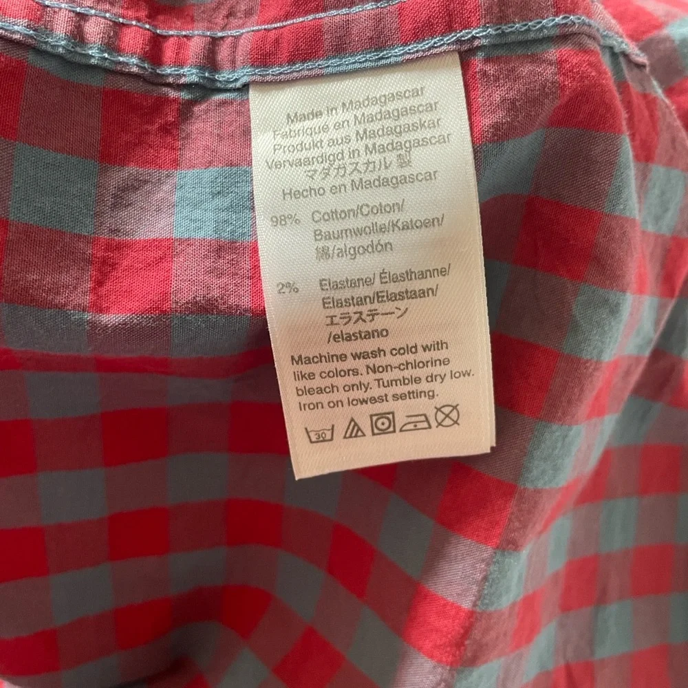 J. Crew Red and Blue Checked Button-Down Shirt